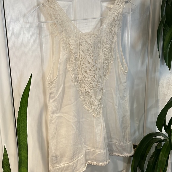 🖤 Vanilla Star white crochet tank top with pockets size medium - Picture 5 of 10